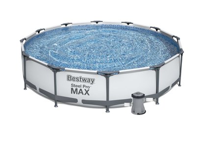 Bazén Bestway s konstrukcí 3,66 x 0,76m světle šedý s kartušovou filtrací