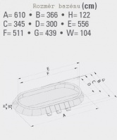 Bazén INTEX 3,66 x 6,10 x 1,22m s kartušovou filtrací 5,5m3/hod