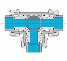 Kulový třícestný ventil PVC  - 50mm T