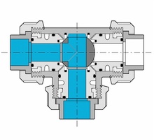 Kulový třícestný ventil PVC  - 50mm T