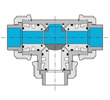 Kulový třícestný ventil PVC  - 50mm T
