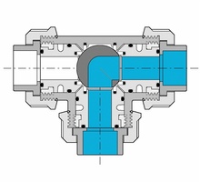 Kulový třícestný ventil PVC  - 50mm T