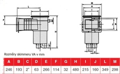 Skimmer VA pro folie 215x160mm se skimvacem