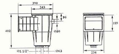 Skimmer KRIPSOL pro folie 200x180mm se skimvacem