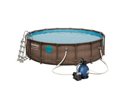 Bazén Bestway Rattan Swim Vista s konstrukcí 4,88 x 1,22 m písková filtrace 4,5m3/hod
