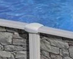 GRE Náhradní kryt bočního sloupku bazénu 120cm - díl EM rovný - šedý