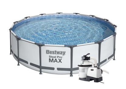 Bazén Bestway s konstrukcí 4,27 x 1,07m světle šedý set s pískovou filtrací 4m3/hod