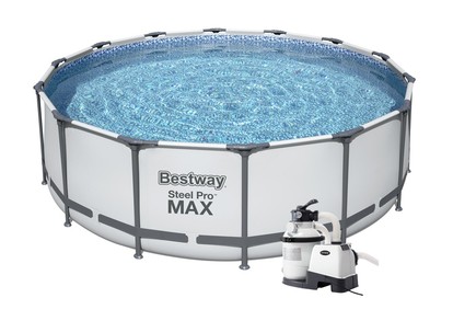 Bazén Bestway s konstrukcí 4,27 x 1,22m světle šedý set s pískovou filtrací 4m3/hod