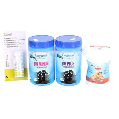 VIII. Základní set na chlorové ošetření vody pro bazény do 20m3 (Triplex tablety PLOVÁK 720 g, tester, pH plus, pH minus)