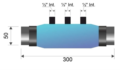 Cela pro 3 sondy – na potrubí 50mm