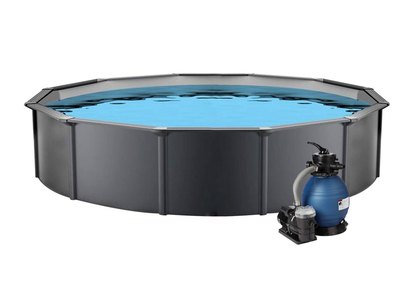 Bazén Nuovo de Luxe 3,6 x 1,2m set Antracit + písková filtrace 4,5m3/hod