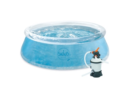 Bazén Swing pool 2,44 x 0,76m průhledný s pískovou filtrací 2m3/hod
