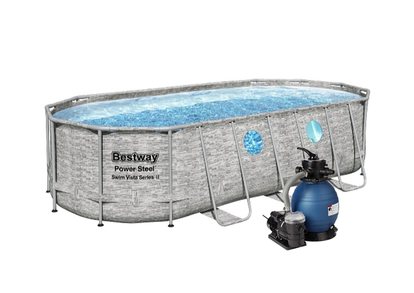 Bazén Bestway Stone Swim Vista s konstrukcí 5,49 x 2,74 x 1,22m set písková filtrace 4,5m3/hod