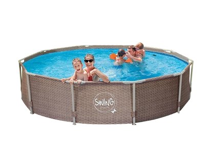 Bazén Swing Metal Frame 3,66 x 0,91m - motiv Rattan, bez filtrace