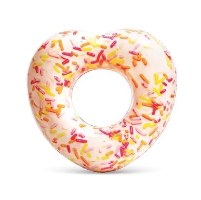 INTEX 56253 nafukovací donut ve tvaru srdce s posypem 94 x 89 x 25cm