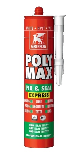 Montážní lepidlo a tmel Griffon Polymax Fix & Seal Express 425g bílé