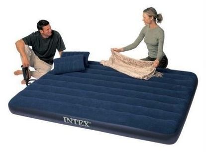 INTEX 68765 Nafukovací postel Classic Downy Blue "Queen Set"