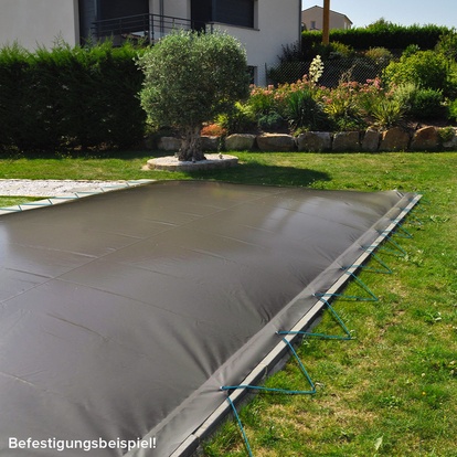 Nafukovací zimní plachta na bazén POOLSANA AIR PROTECT antracitová, obdélník 8,00 x 4,00 m