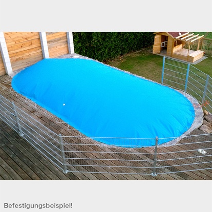 Nafukovací zimní plachta na bazén POOLSANA AIR PROTECT modrá, ovál 4,90 x 3,00 m