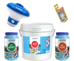 I. MAXI set na chlorové ošetření vody (Triplex tablety, pH-, pH+, tester, plovák)