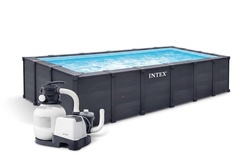 INTEX RECT Pool Graphit 6 x 3 x 1,24m s pískovou filtrací